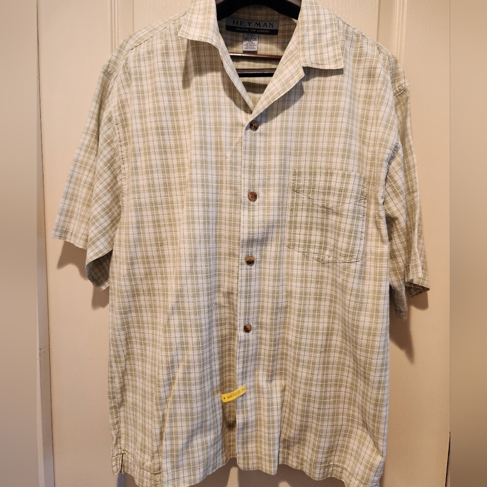 Mens short sleeve button shirt